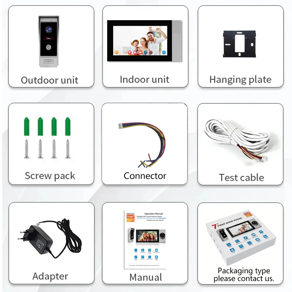 Best Offer 4 Wire TUYA Video Intercom WIFI Video Door Phone System Doorbell Real Factory Price Smartphone Video Intercom