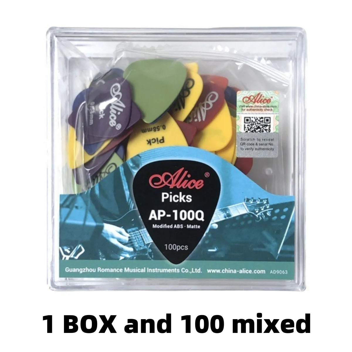 Alice Guitar Pick 24/50/100 Pieces Mixed ABS Premium Matte Anti-Skid Guitar Pick w/ Pick Box /for Acoustic Electric/Bass/Ukulele