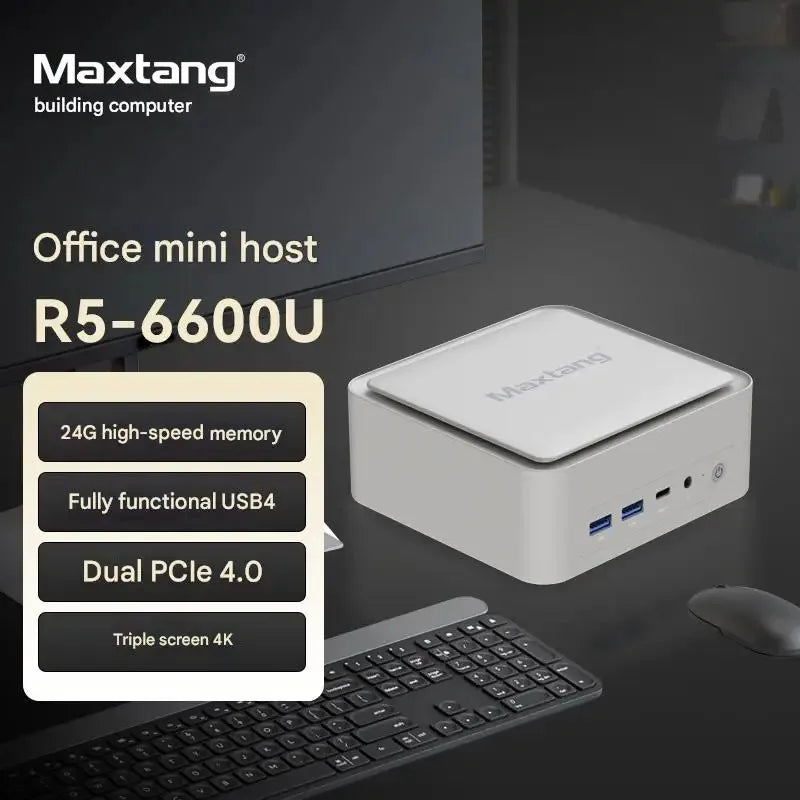 SZBOX Z66 Ryzen 5 6600U Mini PC 24GB LPDDR5 6400MT/s M.2 2280 NVME SSD WiFi6 BT5.2 USB4 Gaming Computer Desktop Office Win11Pro