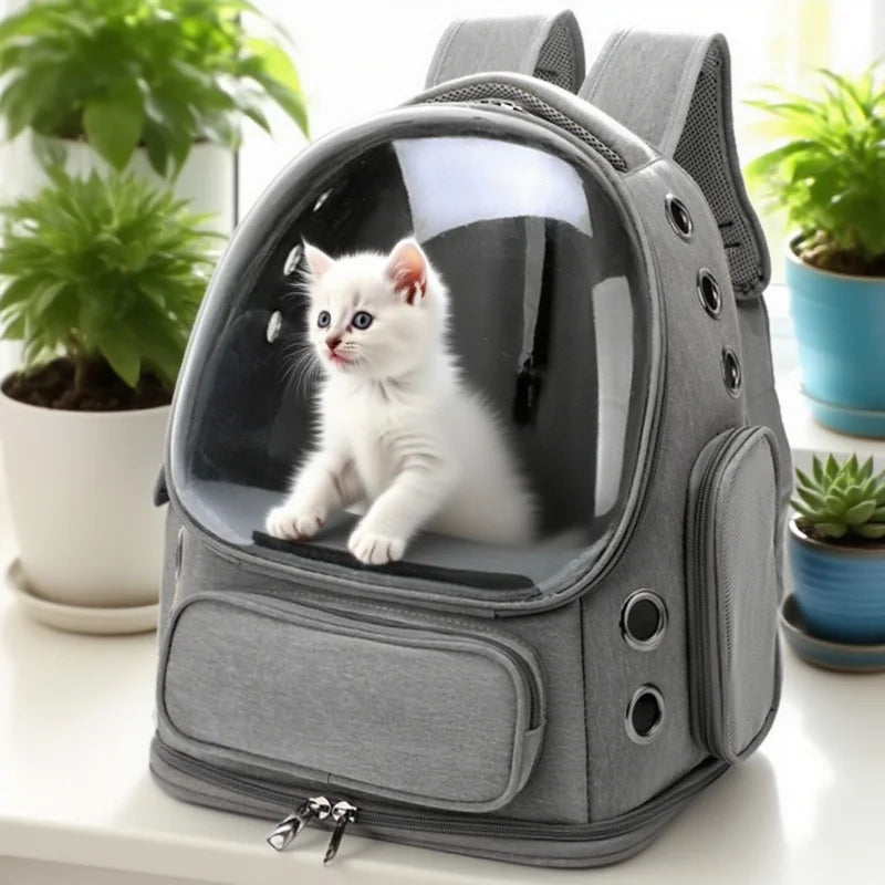 Transparent Pet Carrier Backpack Ideal Cat Accessories Outdoor Pet Shoulder Bag Breathable Pet Supplies With Ample Ventilation