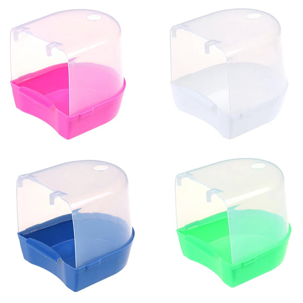 1Pc Plastic Bird Water Bath Box Parrots Parakeet Hanging Birdbath Cage Bathtub Bird Bath Bird Water Bath Tub Pet Bird Bowl