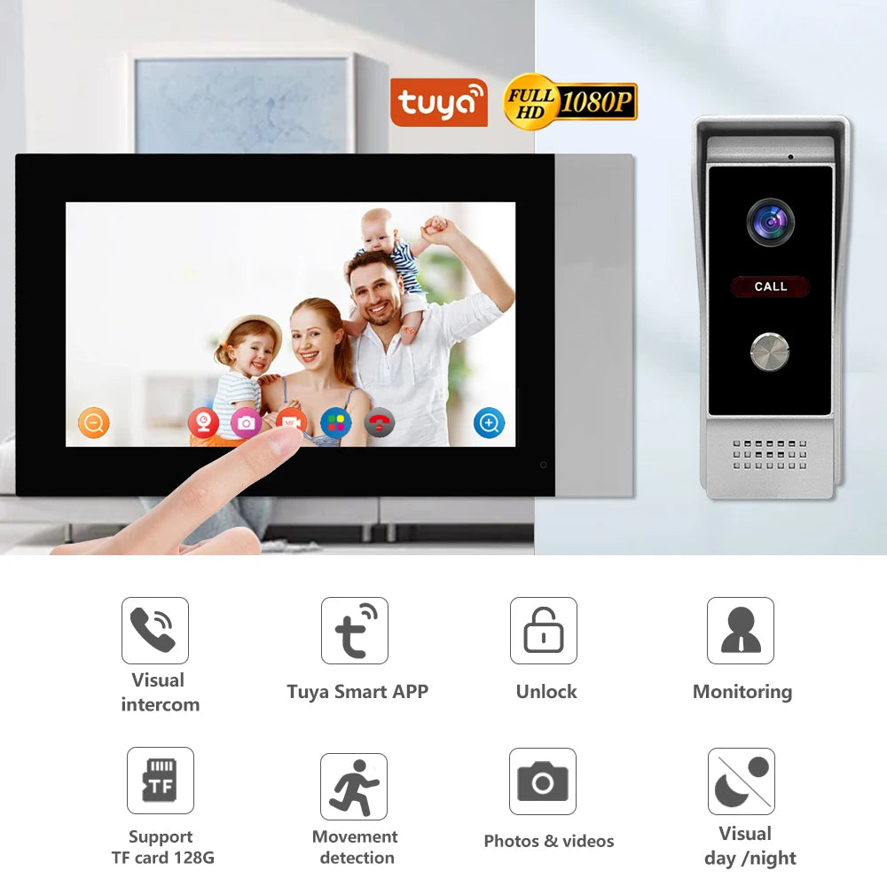 Best Offer 4 Wire TUYA Video Intercom WIFI Video Door Phone System Doorbell Real Factory Price Smartphone Video Intercom