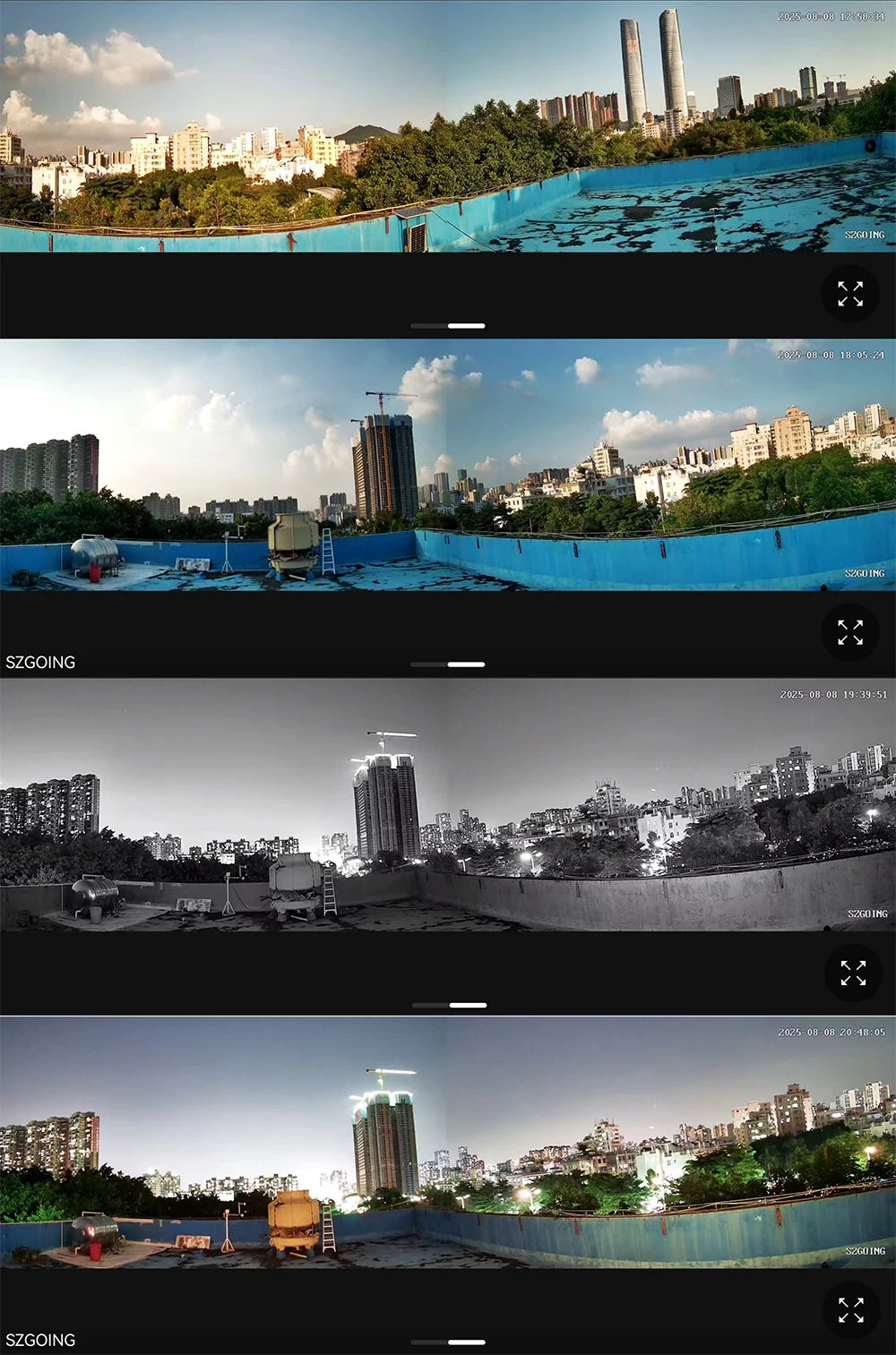 SZGOING 8MP Outdoor IP CCTV Wireless Wifi 360-Degree Panoramic Security Camera System Night Vision Two-Way Audio