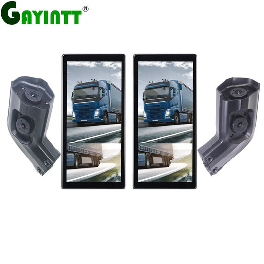 GAYINTT AHD 10.36" BSD Side View Vertical Monitor Touch Screen Loop Recording Display Left Right Car Camera for Truck Bus Mirror