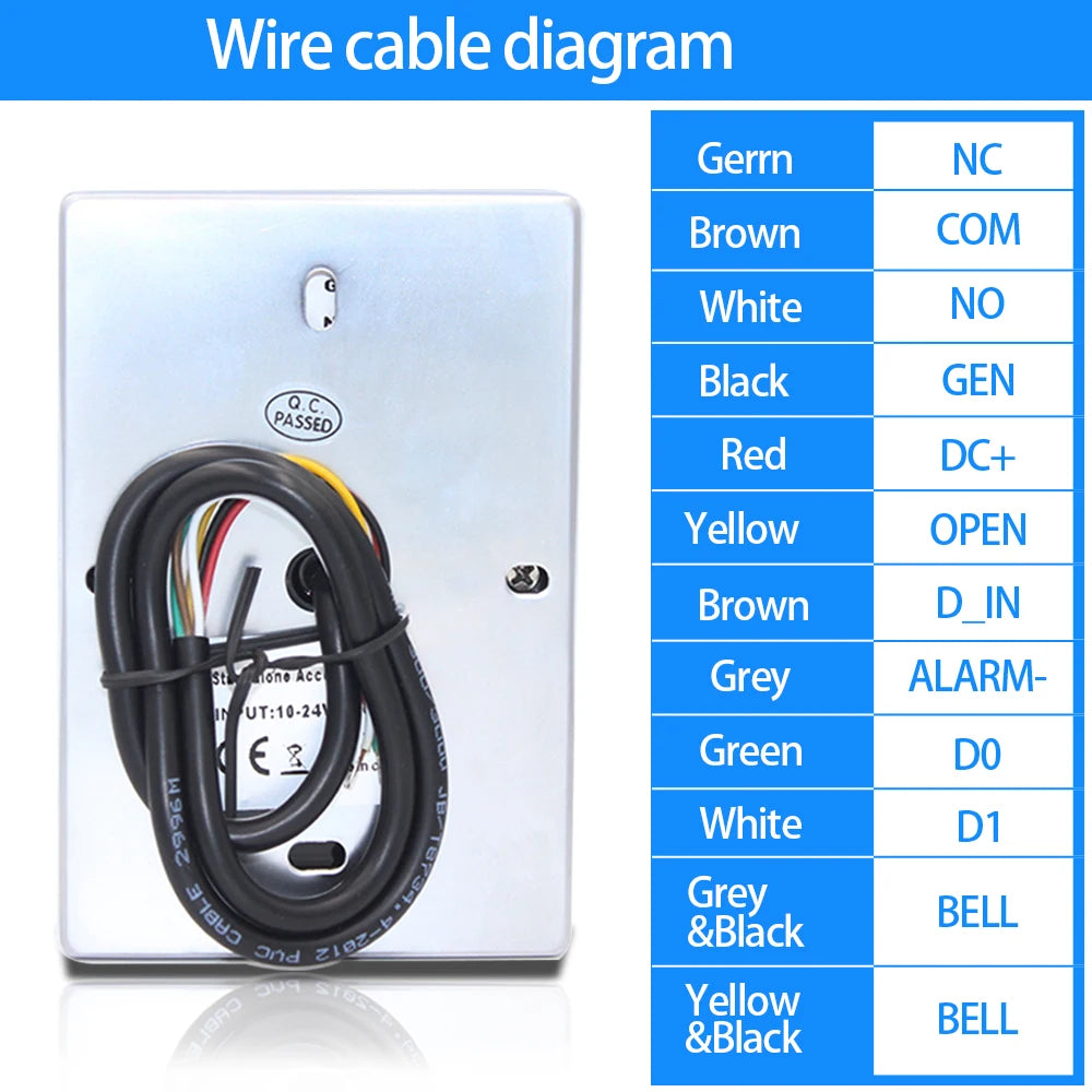 Access Control System Kit 5A Power Supply 180kg Magnetic Lock Exit Button RFID Keychain IP67 Waterproof A7 A8
