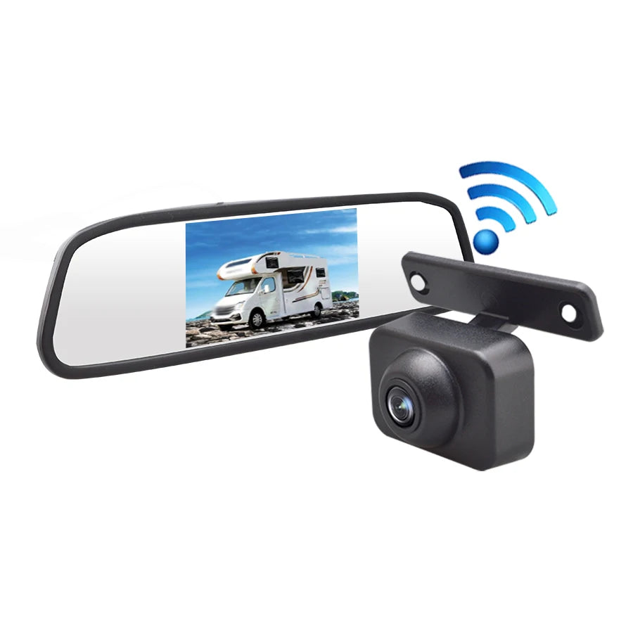 4.3inch Rearview Mirror Wireless Car Camera Kit