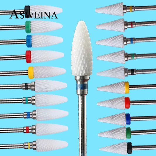 Ceramic Nail Drill Bits Milling Cutter For Nail Manicure Drill Electric Burr Nails Accessories Files All For Manicure Promotion