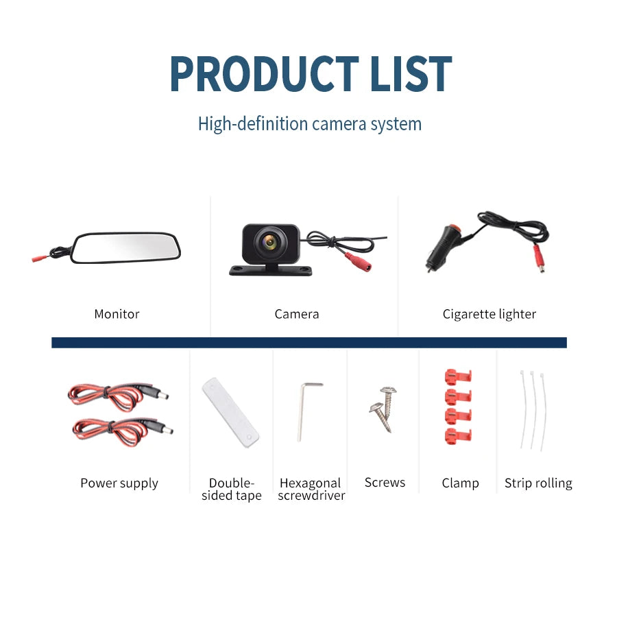 4.3inch Rearview Mirror Wireless Car Camera Kit