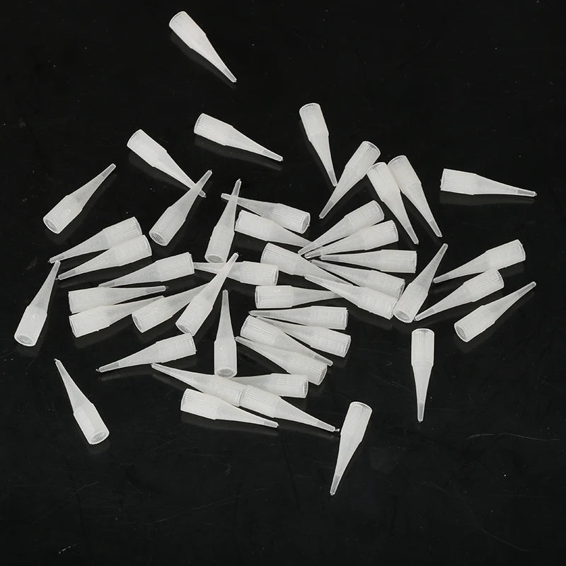 100Pcs 1RT Needle Caps  Eyebrow Tattoo Needle Tips For Permanent Makeup Plastic Tattoo Caps Matched For 1R Needles