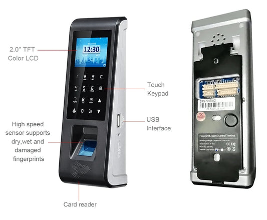 Web Software Poe Rfid Reader Biometric Linux Fingerprint & Rfid Card Access Control with Free Sdk