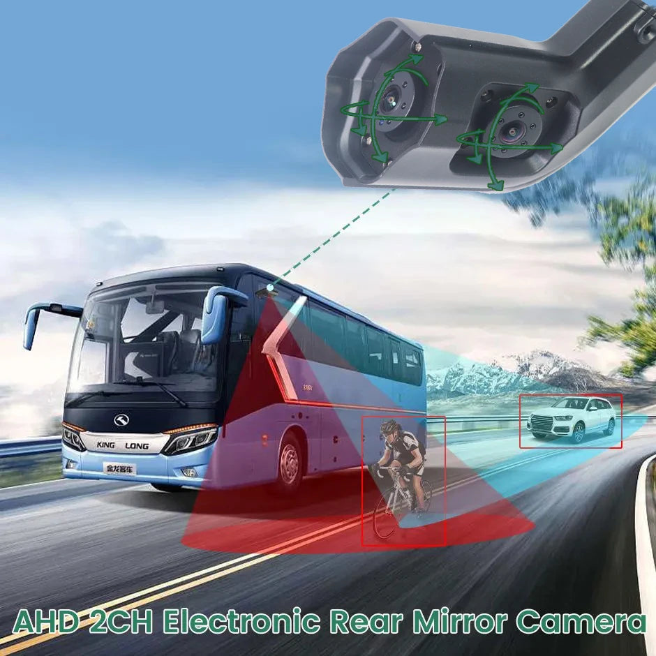 GAYINTT AHD 10.36" BSD Side View Vertical Monitor Touch Screen Loop Recording Display Left Right Car Camera for Truck Bus Mirror