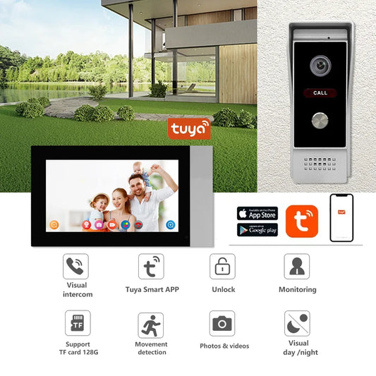 Best Offer 4 Wire TUYA Video Intercom WIFI Video Door Phone System Doorbell Real Factory Price Smartphone Video Intercom