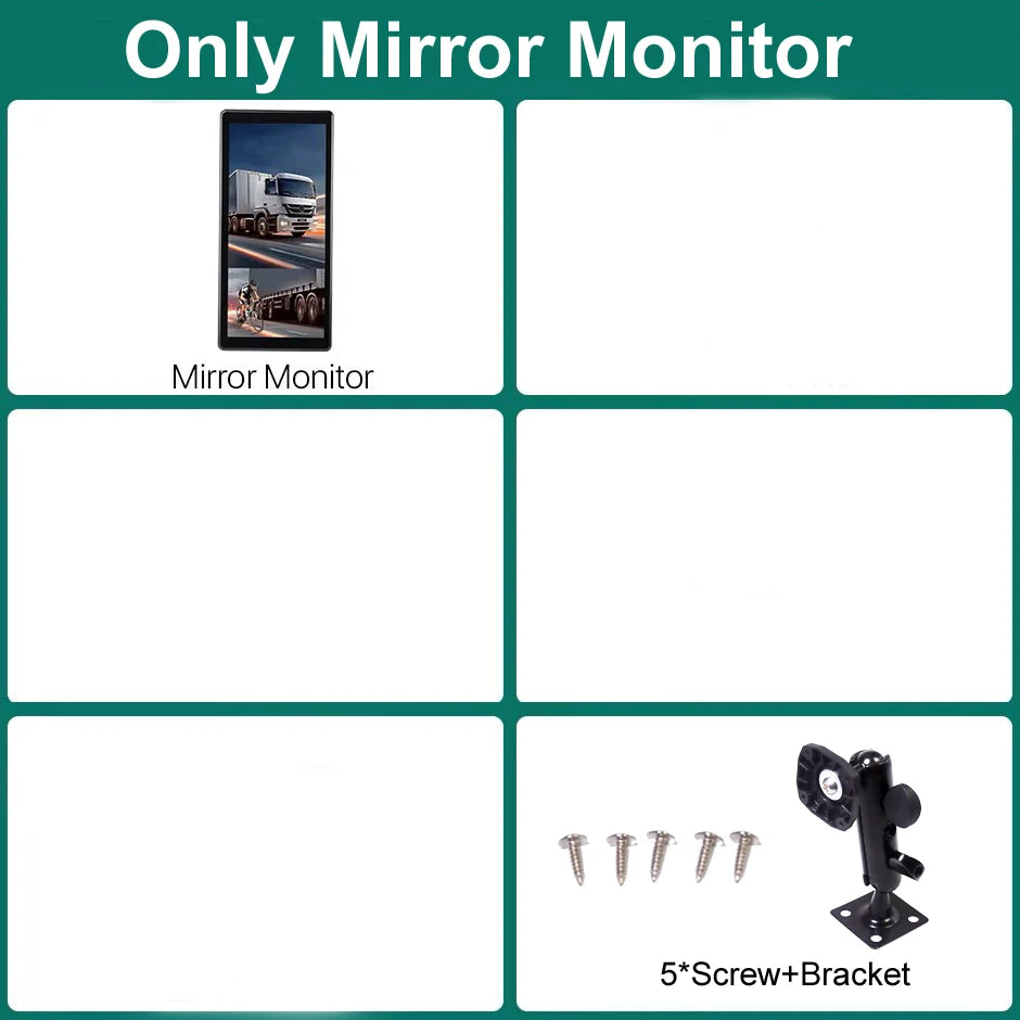 GAYINTT AHD 10.36" BSD Side View Vertical Monitor Touch Screen Loop Recording Display Left Right Car Camera for Truck Bus Mirror