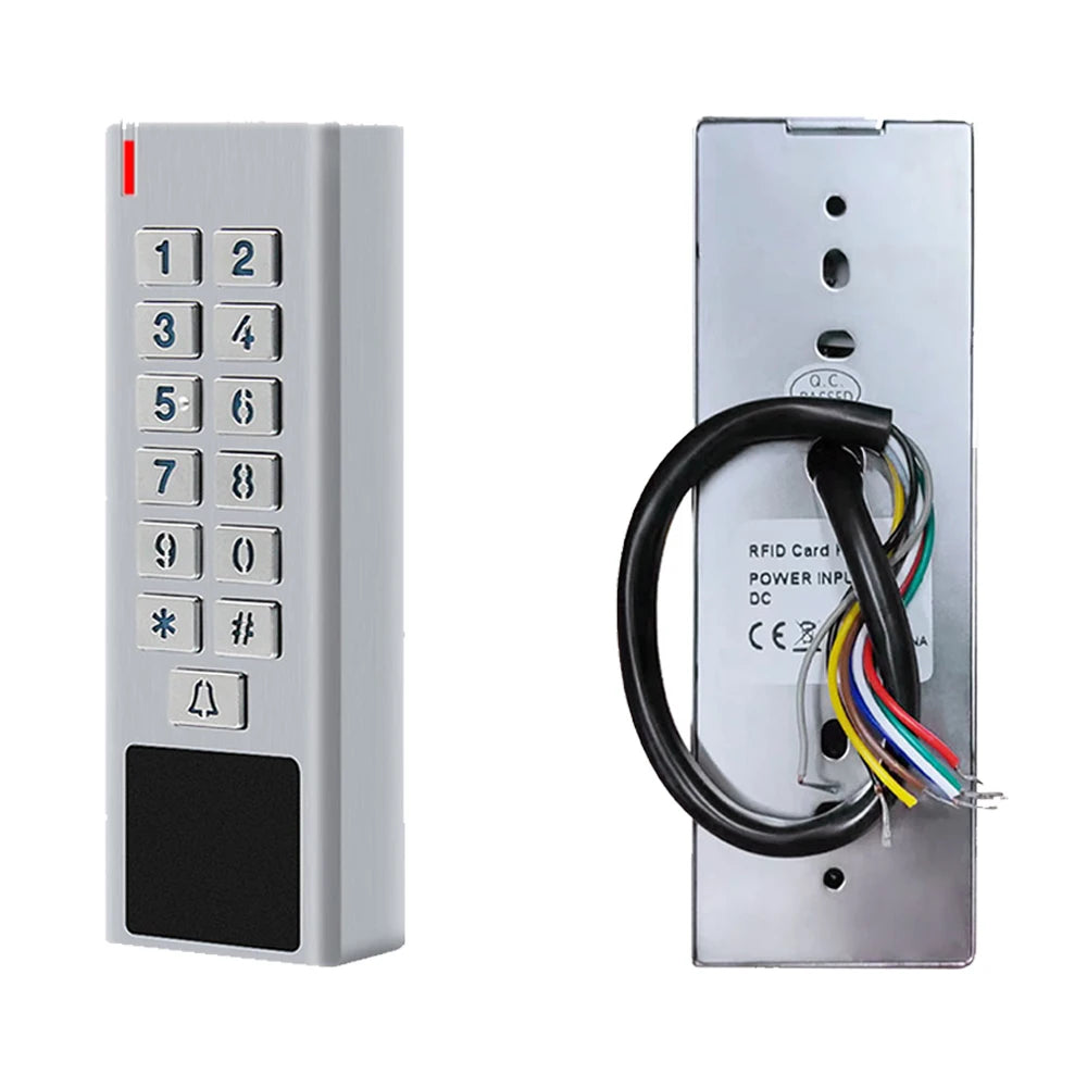 Access Control System Kit 5A Power Supply 180kg Magnetic Lock Exit Button RFID Keychain IP67 Waterproof A7 A8