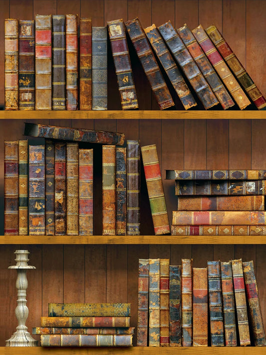 3D Vintage Bookshelf Peel And Stick Wallpaper Wood Grain Texture Removable Self Adhesive Wallpaper for Cabinet Furniture Kitchen