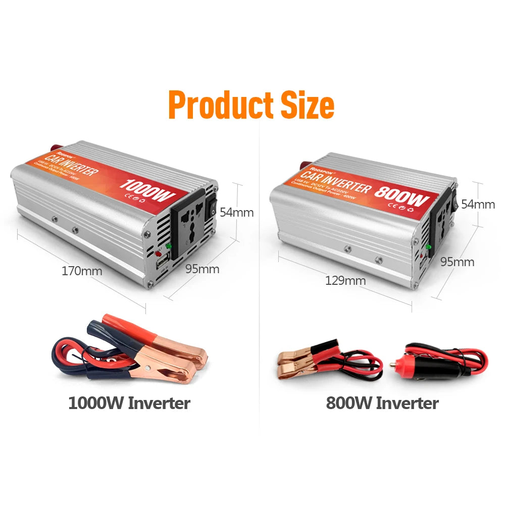 Car Inverter 12V 220V 200W-1000W AC Power Converter With 5V USB Sine Wave Car Inverter Charger Conversion Equipment