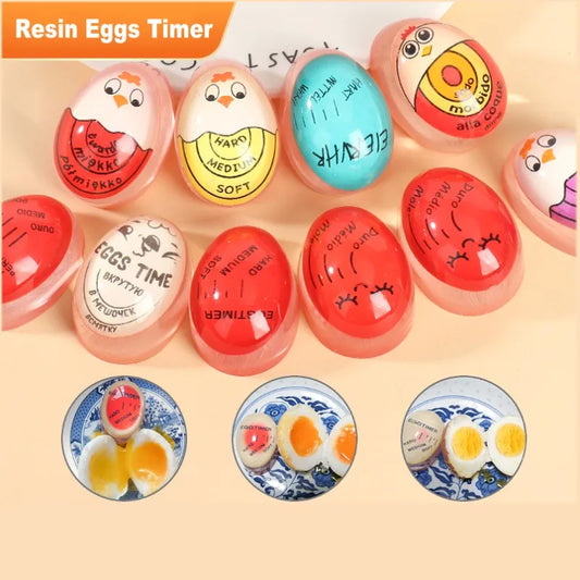 Eco-Friendly Resin Red Eggs Timer Egg Timer Resin Boiled Egg Cooker Color Changing Cooking Temperature Observer Kitchen Tool