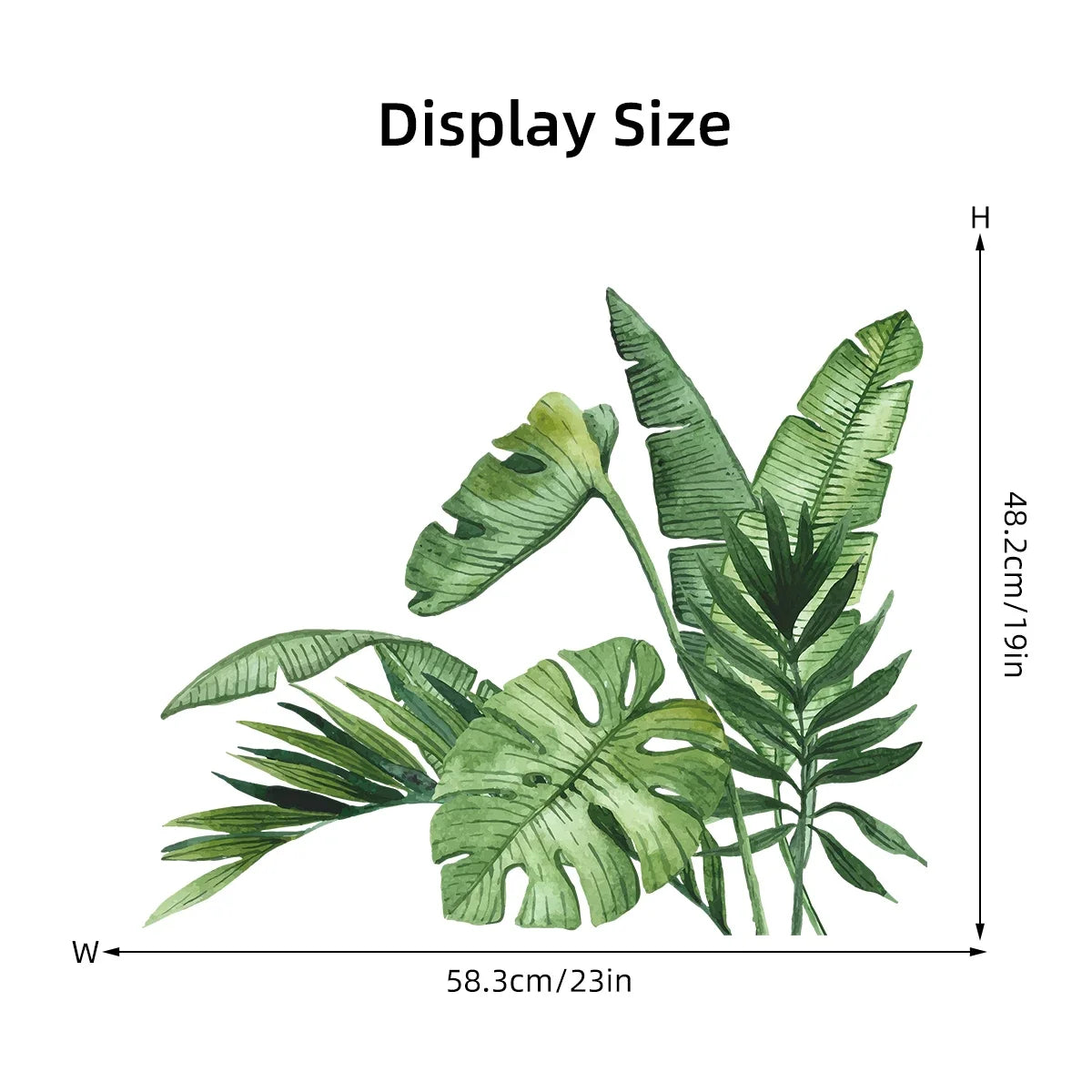 Realistic Tropical Green Turtle Leaf Wall Stickers for Living Room Decor Children Room Bedroom Bathroom Decoration Wall Decals