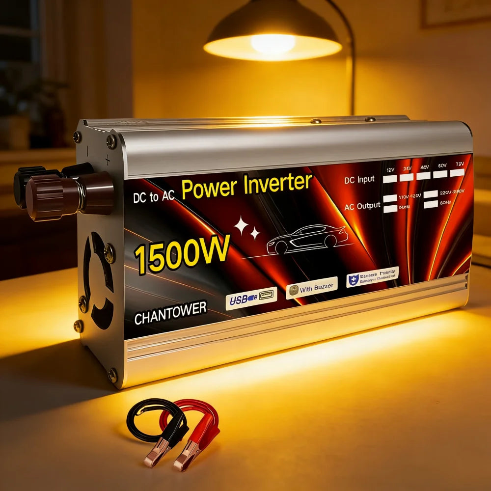 Inverter 12v 220v Solar Inverter 500W 1000W 1500W 2000W Portable Voltage Transformer Auto Charger Converter Car Power Inverter