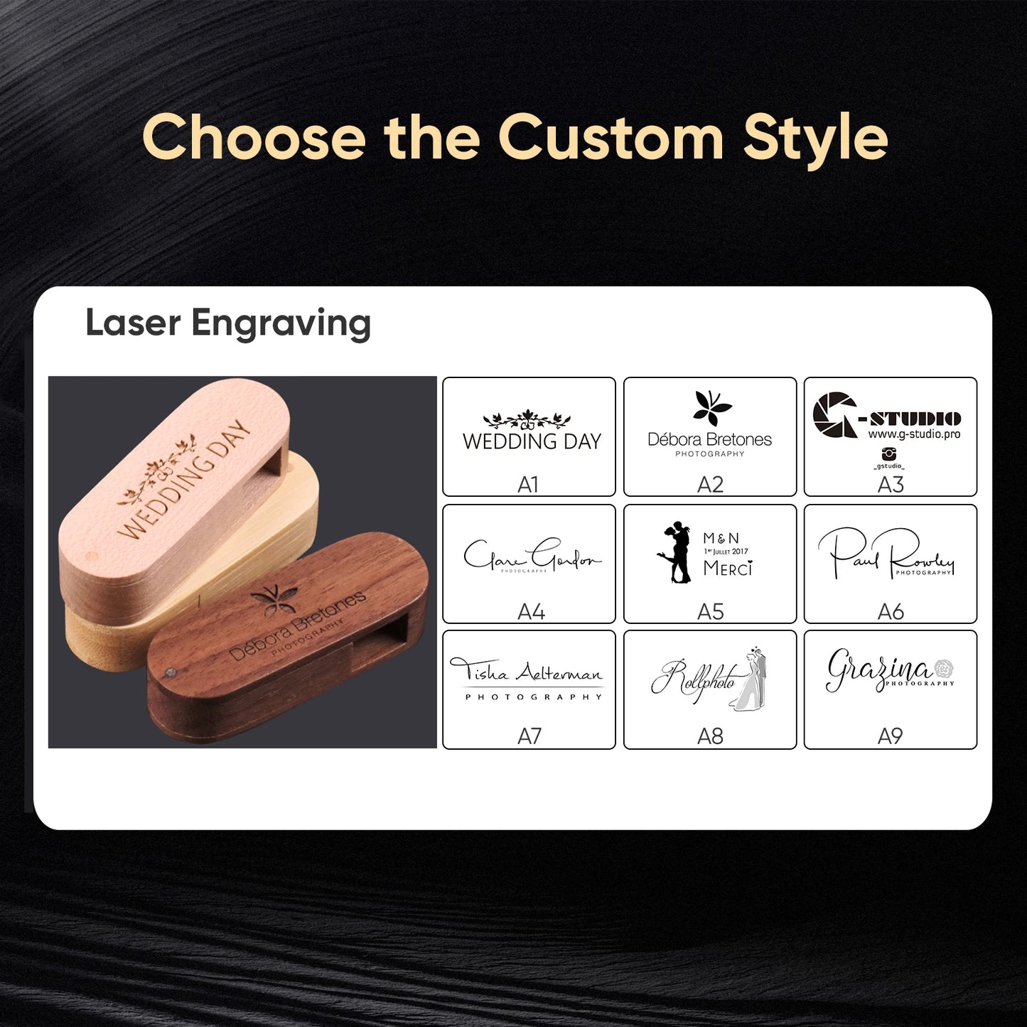 JASTER Customize Engraved LOGO wooden rotate usb 2.0 U Disk thumb pen drive 4GB 8GB 16GB 32GB 64gb 128GB (free custom logo)