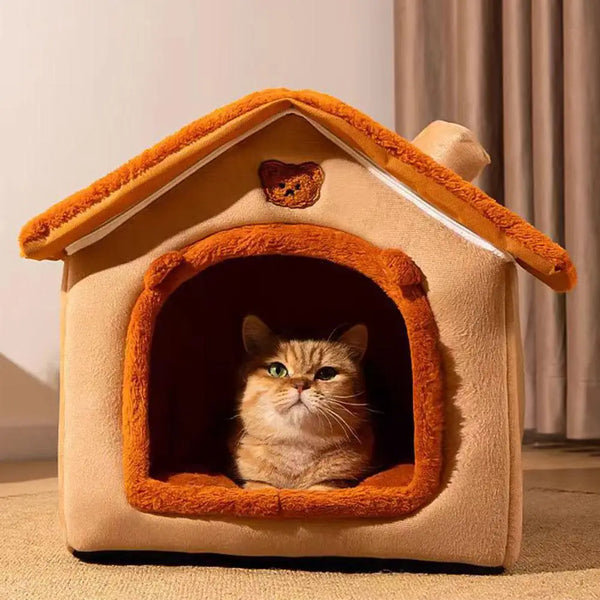 Cozy Pet Cave House | Warm Indoor Bed for Cats & Small Dogs