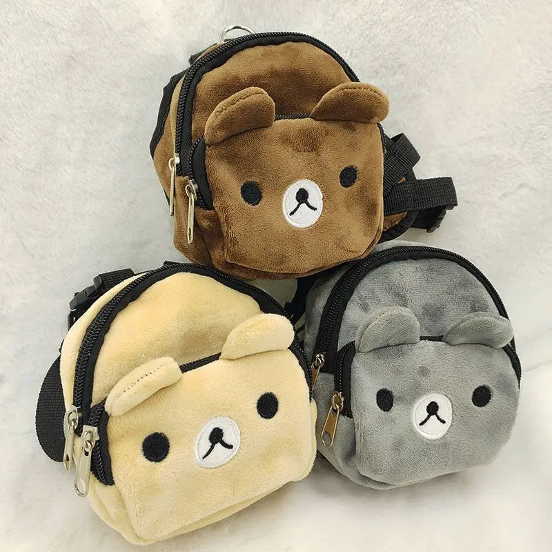 Pet Dog Backpack Durable Puppy Self Carry Backpack Adjustable Leash Cartoon Portable Harness Teddy Dog Outdoor Snack Bag
