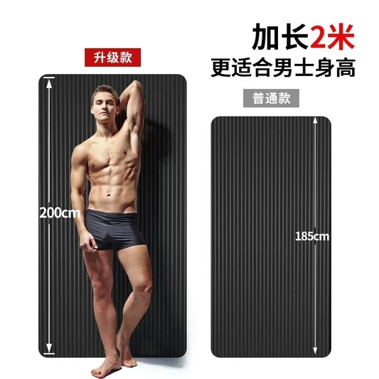 200*90cm Thick 20mm Men's Gym Mat Beginner Yoga Mat Thickened Widened and Lengthened Non-slip Sports Yoga Mat for Home