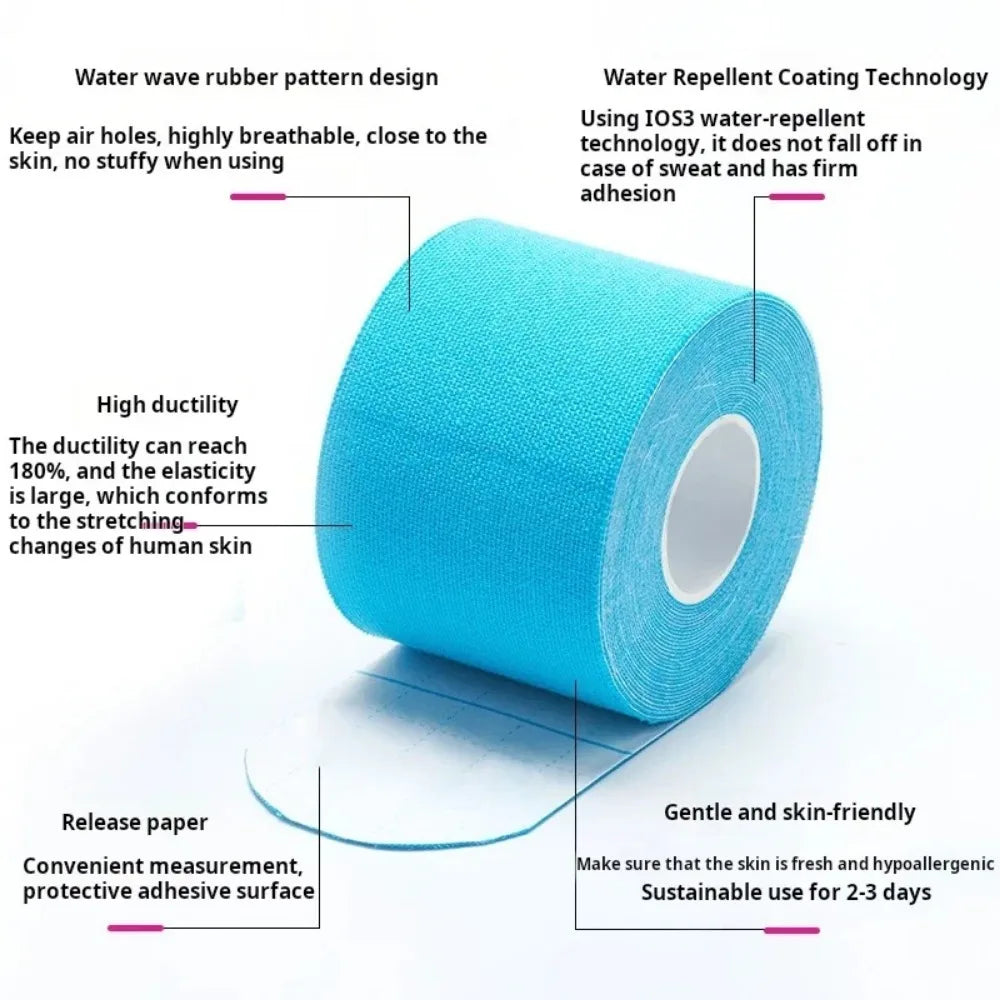 Sports Waterproof Kinesiology Tape Stickers Athletic Bandage Muscle Recovery Protector Strapping Pain Relief Tennis Gym