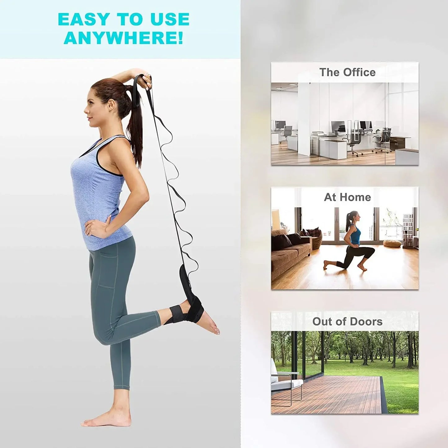 Leg Stretching Band  Flexibility Stretching Band  Rehabilitation Fitness Band  Plantar Fasciitis Training Belt Foot Care