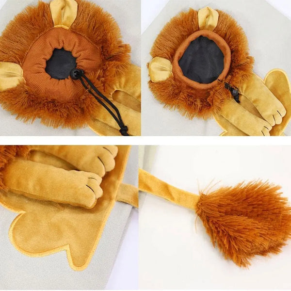 Pet Canvas Shoulder Bag Lion Shaped Cat Carrier Comfortable Pet Carrying Pouch Handbag Puppy Messenger Bag For Outdoor Travel