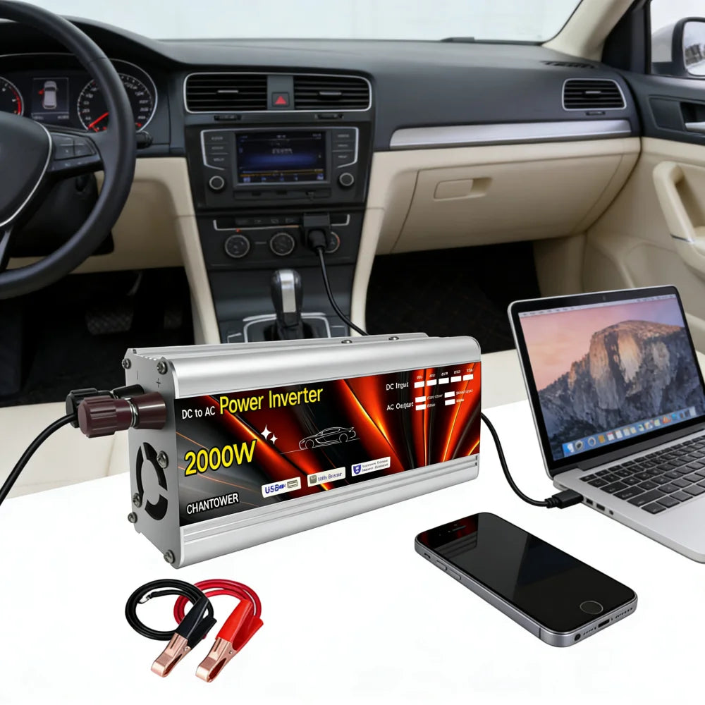 Inverter 12v 220v Solar Inverter 500W 1000W 1500W 2000W Portable Voltage Transformer Auto Charger Converter Car Power Inverter