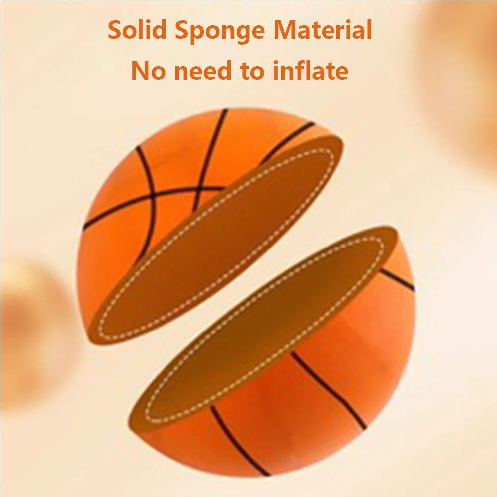 Silent Basketball Size 7 (29.5")/5# Dribbling Indoor Grooved Airless Foam Basketball Quiet Dribbling Indoor Training Silent Ball