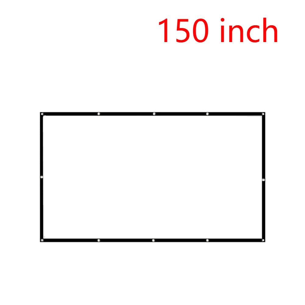 16:9 Simple Projector Curtain Portable HD Display Screen Home Cinema Theater Movie Projection Curtain For Home Outdoor 60-150inc