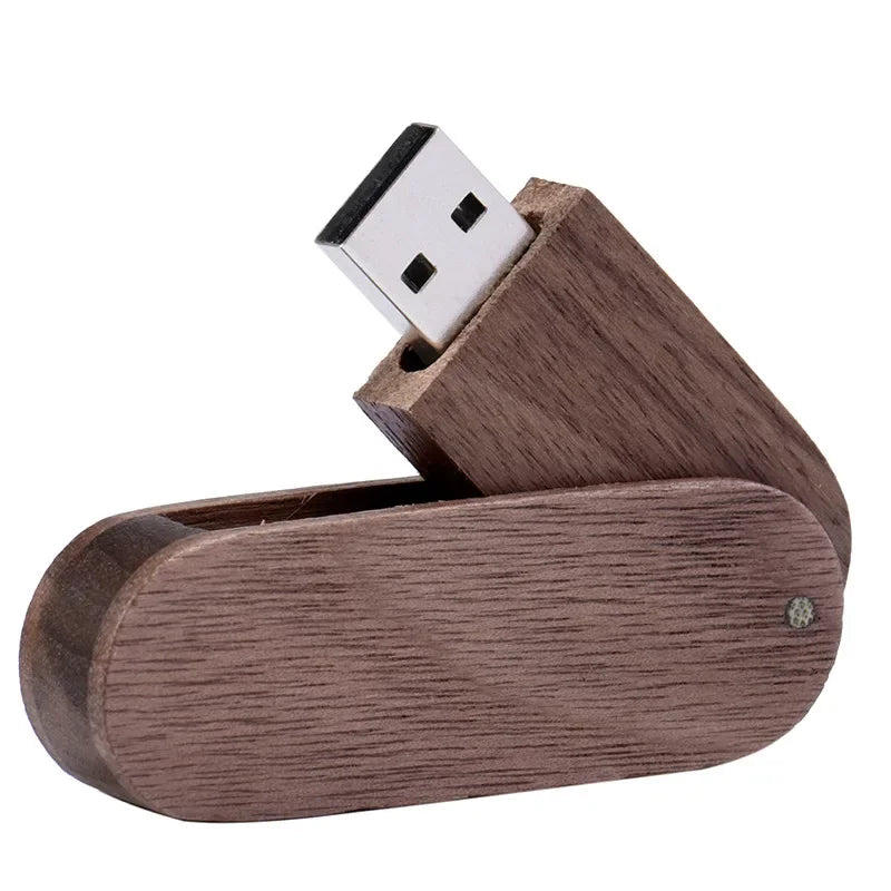 JASTER Customize Engraved LOGO wooden rotate usb 2.0 U Disk thumb pen drive 4GB 8GB 16GB 32GB 64gb 128GB (free custom logo)
