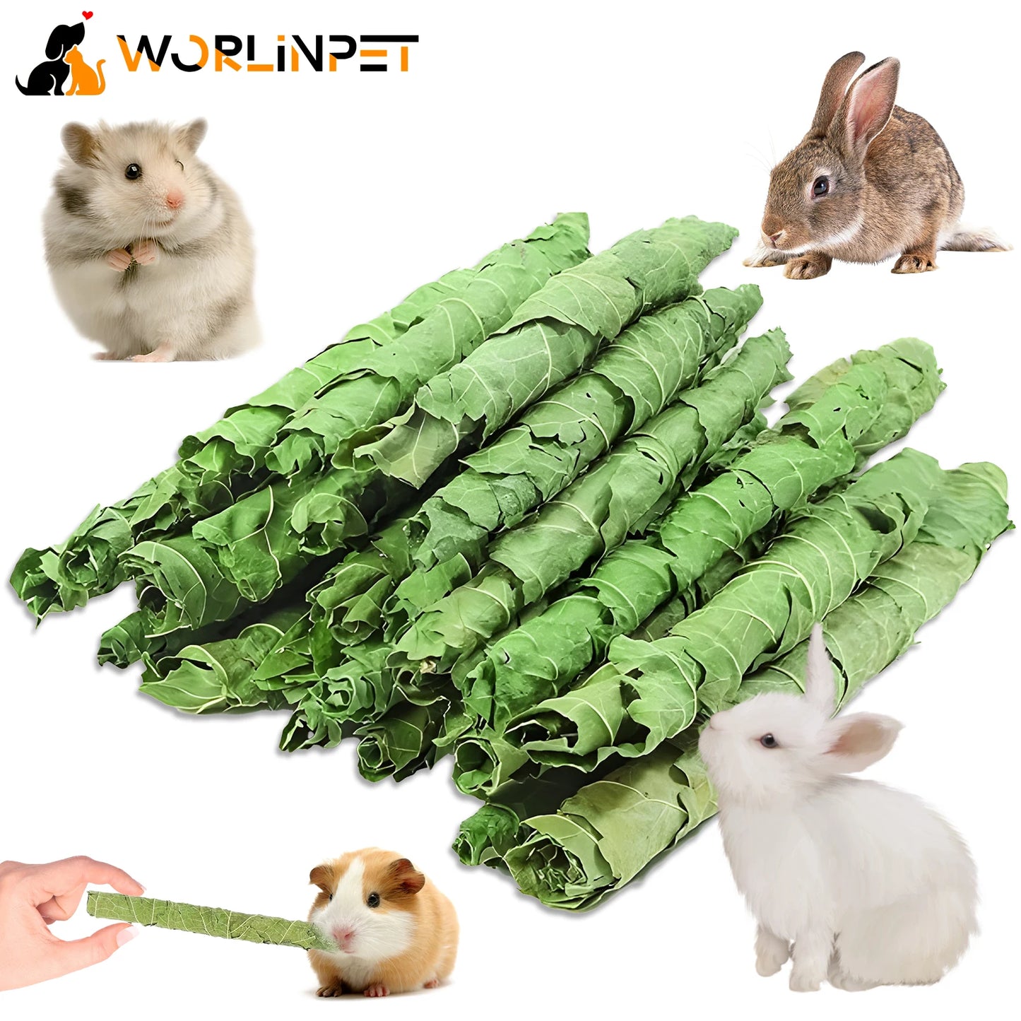 Rabbit Hamster Teeth Grinding Toys, Snacks, Natural Air Dried Natural Mulberry Leaf, The Toy of Choice for Small Pets