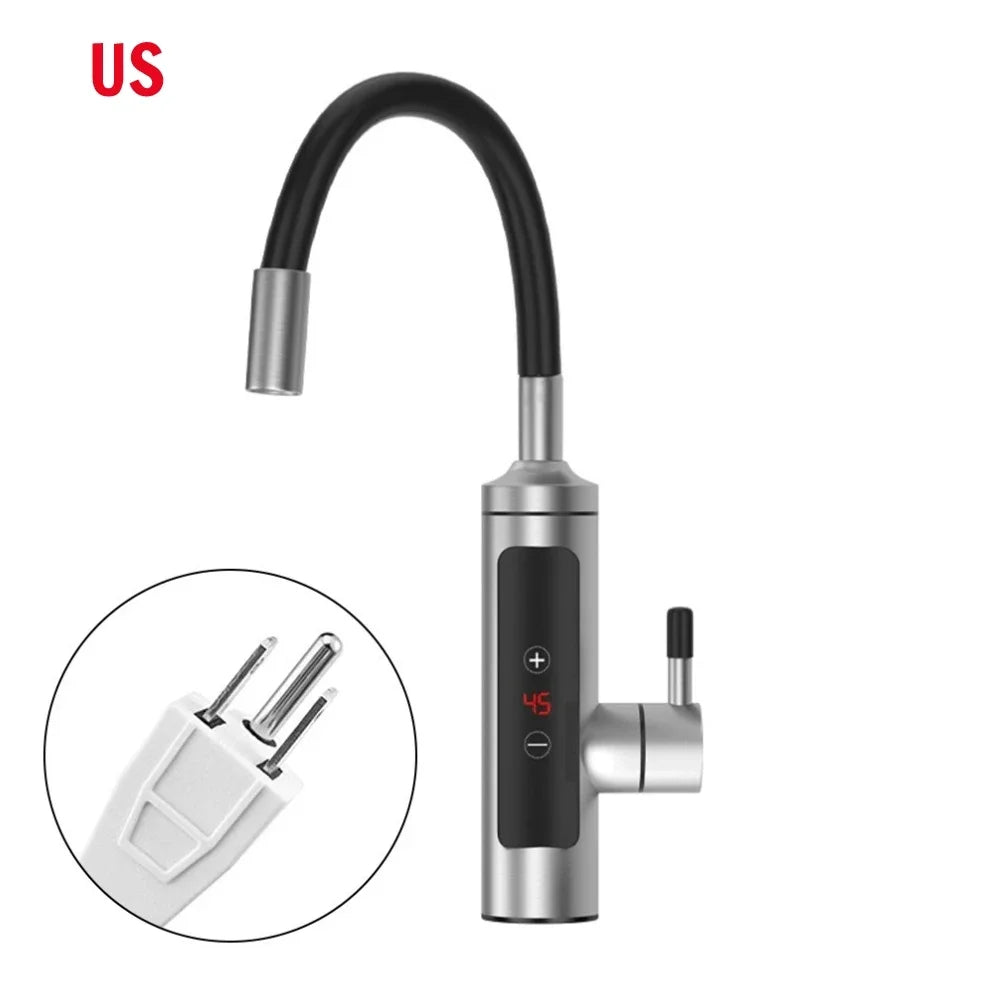 Electric Water Heater Kitchen Faucet Tankless Water Heater Tap LCD Digital Touch 360 Degree Rotation Thermostatic Faucets
