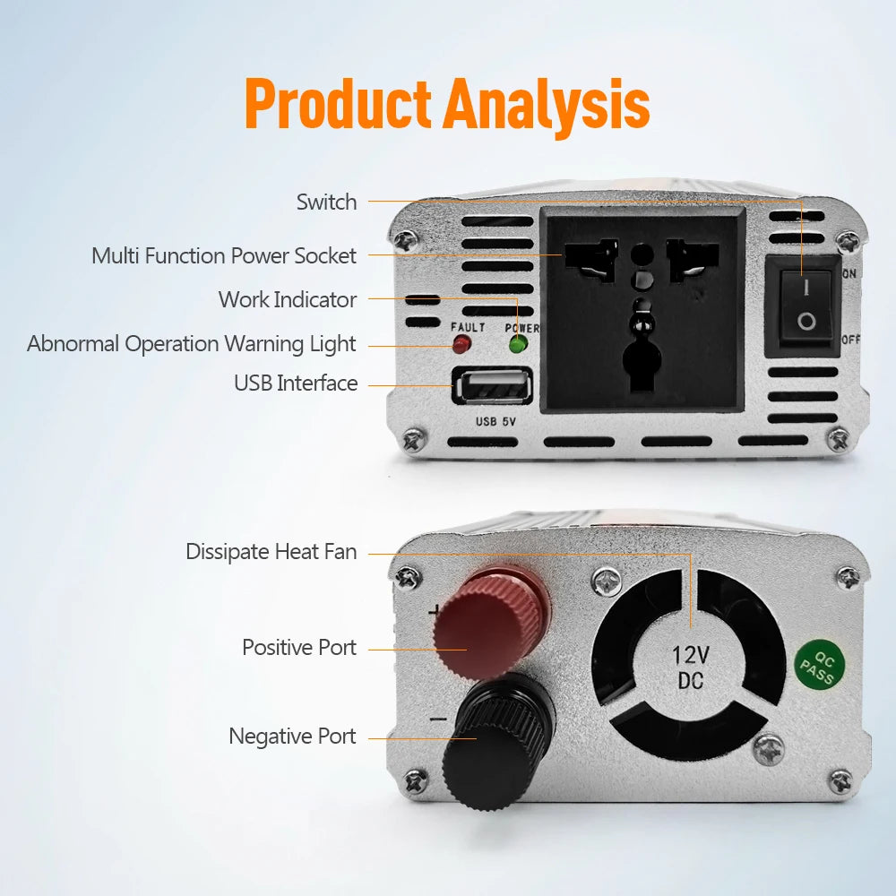 Car Inverter 12V 220V 200W-1000W AC Power Converter With 5V USB Sine Wave Car Inverter Charger Conversion Equipment