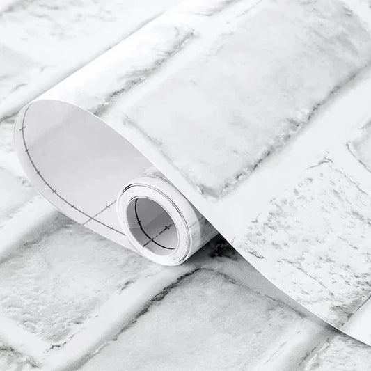 Gray White Brick Peel And Stick Wallpaper Faux Brick Self-Adhesive Wallpaper Bedroom Kitchen Cabinets Home Decor Wall Sticker