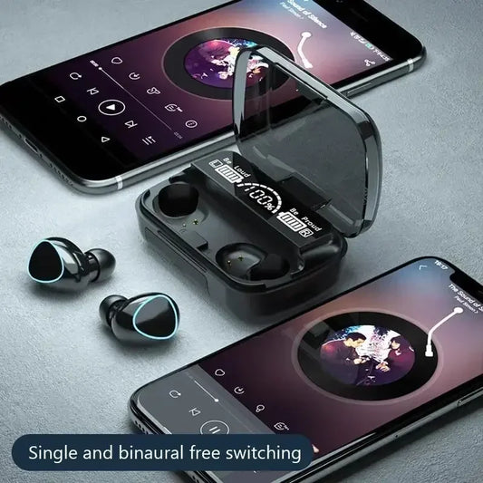 Bluetooth Earphones Handfree LED Dispay Bluetooth Headphones HiFi Stereo Music Wireless Earbuds Waterproof Gaming Headset