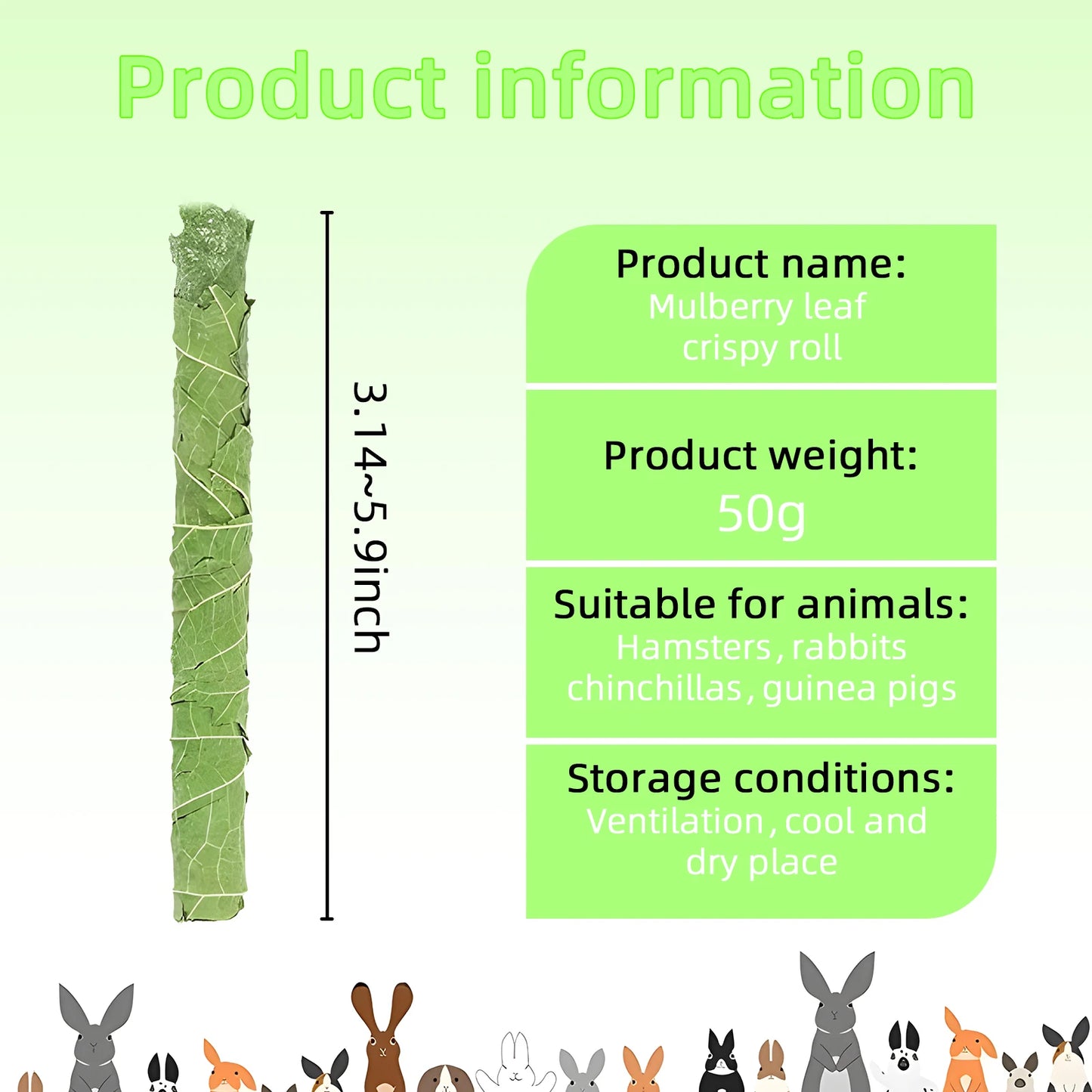 Rabbit Hamster Teeth Grinding Toys, Snacks, Natural Air Dried Natural Mulberry Leaf, The Toy of Choice for Small Pets