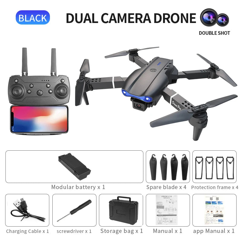 KBDFA E99Pro Drone 8K HD Dual Camera WiFi FPV Quadcopter Obstacle Avoidance Aerial Photography Professional Device