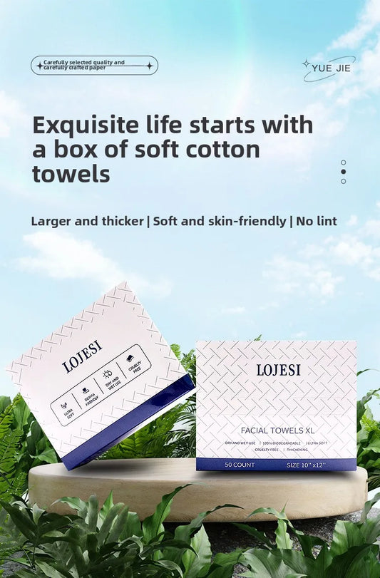 New Clean Skin Club Clean Towels Xl™, Disposable Face Towelette, Makeup Remover Dry Wipes 50 Sheet, 1 Box