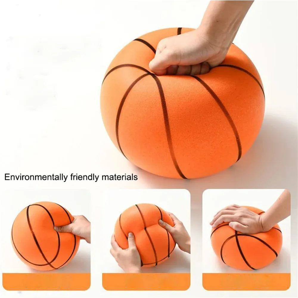 Silent Basketball Size 7 (29.5")/5# Dribbling Indoor Grooved Airless Foam Basketball Quiet Dribbling Indoor Training Silent Ball