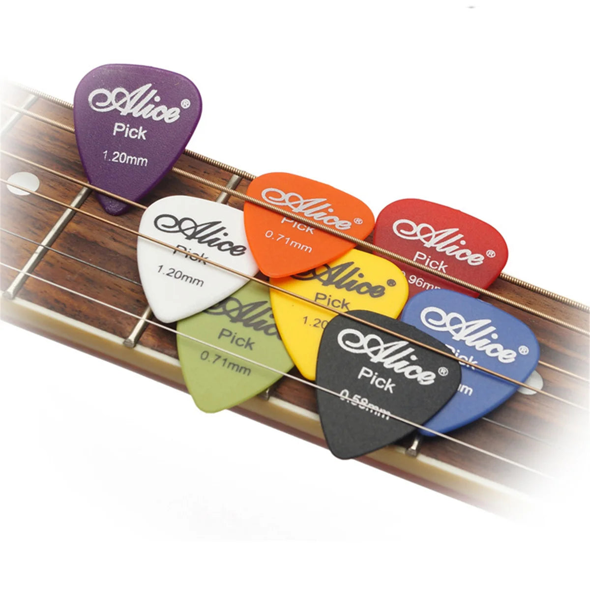 Alice Guitar Picks: Assorted Thicknesses (0.58/0.71/0.81/0.96/1.2/1.5mm) for Acoustic, Electric & Bass Guitars