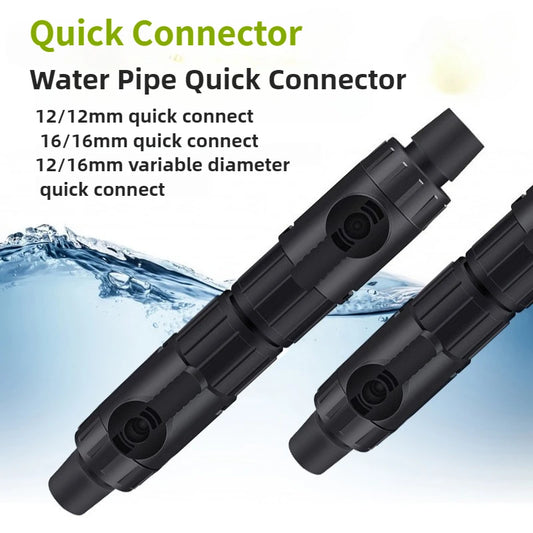 12/16mm Aquarium Quick Connect water pipe water flow controller Fish Tank Filter Barrel Quick Connect Connector reducer adapter