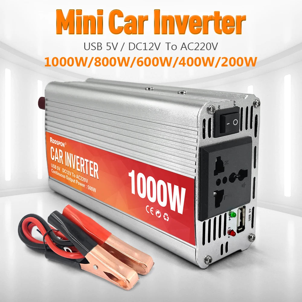 Car Inverter 12V 220V 200W-1000W AC Power Converter With 5V USB Sine Wave Car Inverter Charger Conversion Equipment