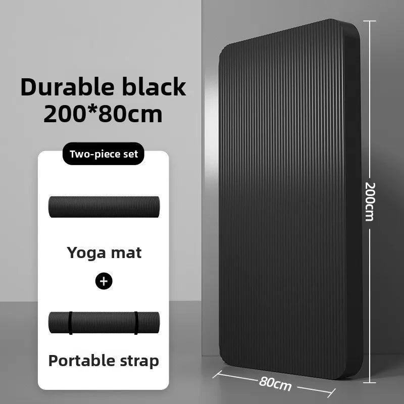 Men's Yoga Mat 20mm Thiened Lengthened And Widened Non-Slip Fitn Exercise Equipment Pure Color Nbr Material Yoga Pad