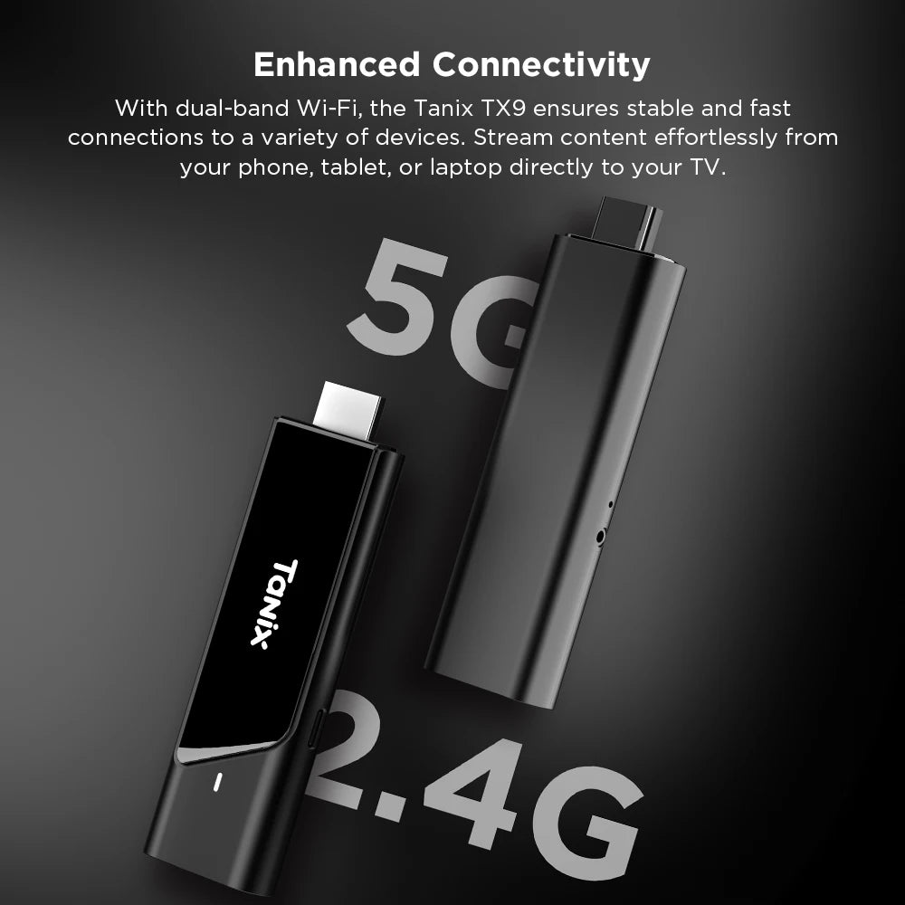TANIX TX9 Android 11 TV Stick Smart TV Box AV1 Amlogic S905Y4 2GB 16GB DDR4 2.4G&5G Dual WIFI BT5.0 4K MINI TV Dongle