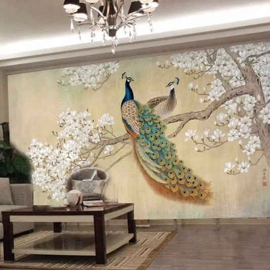 Custom Murals 3D Stereo Peacock Photo Wallpapers Living Room Home Decor Background 3D Wall Papers Landscape Papel De Parede Para