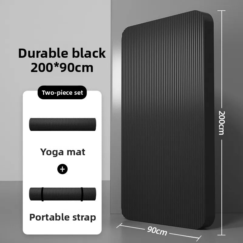 Men's Yoga Mat 20mm Thiened Lengthened And Widened Non-Slip Fitn Exercise Equipment Pure Color Nbr Material Yoga Pad
